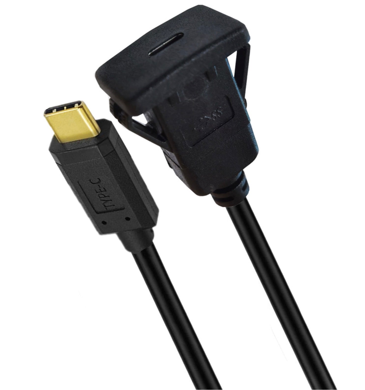 USB 3.1 Type C Male to Female Flush Panel Mount Extension Cable 3A 10Gb/s