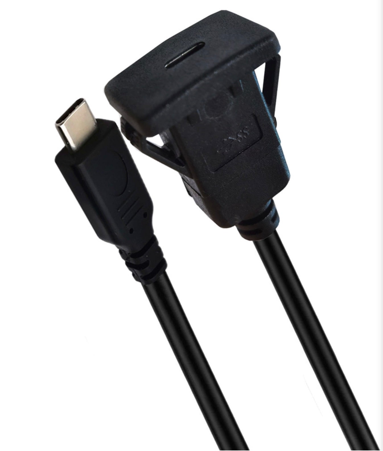 USB 2.0 Type C Male to Female Flush Panel Mount Extension Cable 480Mbps 1m