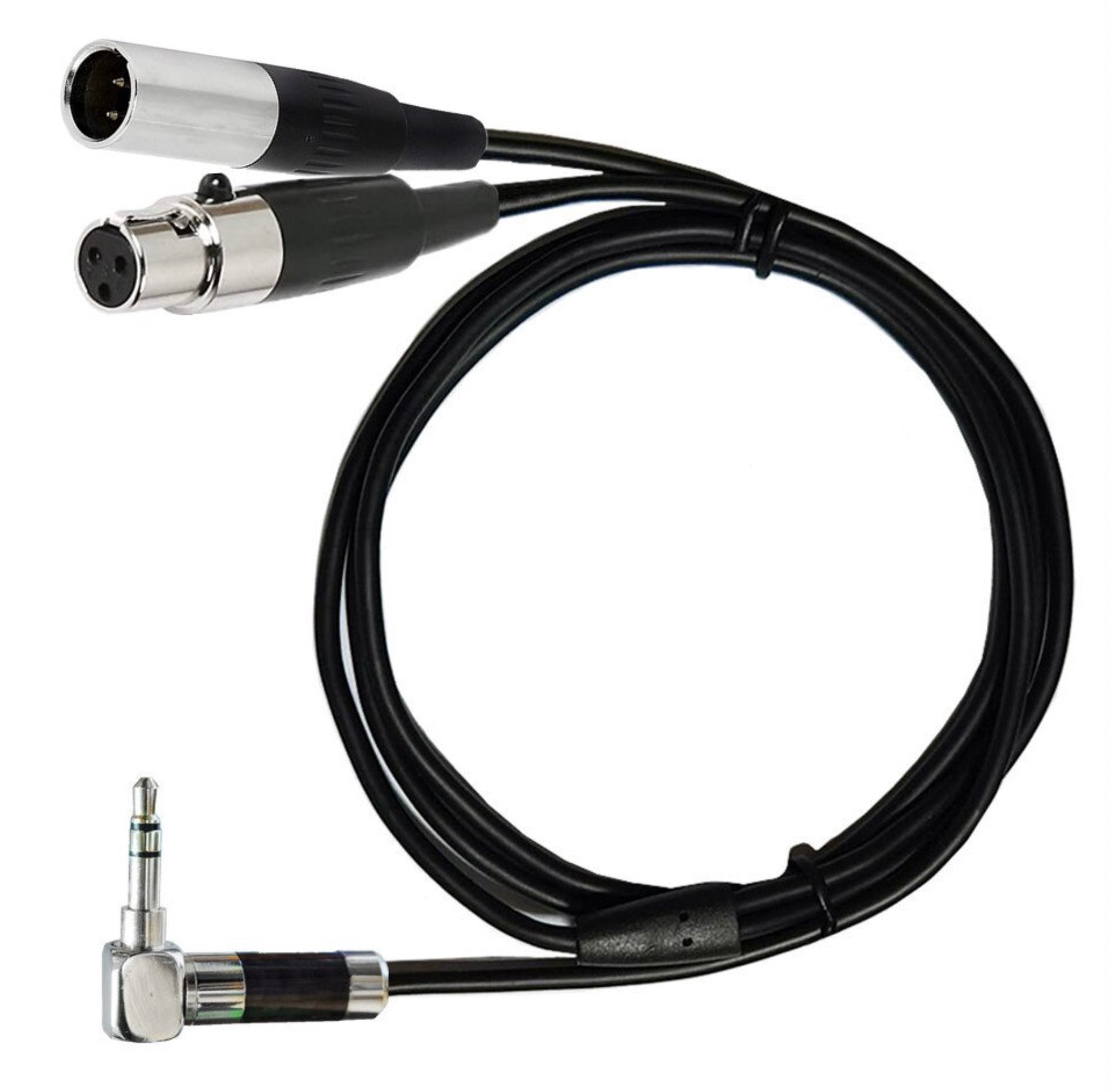 Mini 3-pin XLR Male + Female to 3.5mm 1/8" TRS Male Audio Cable