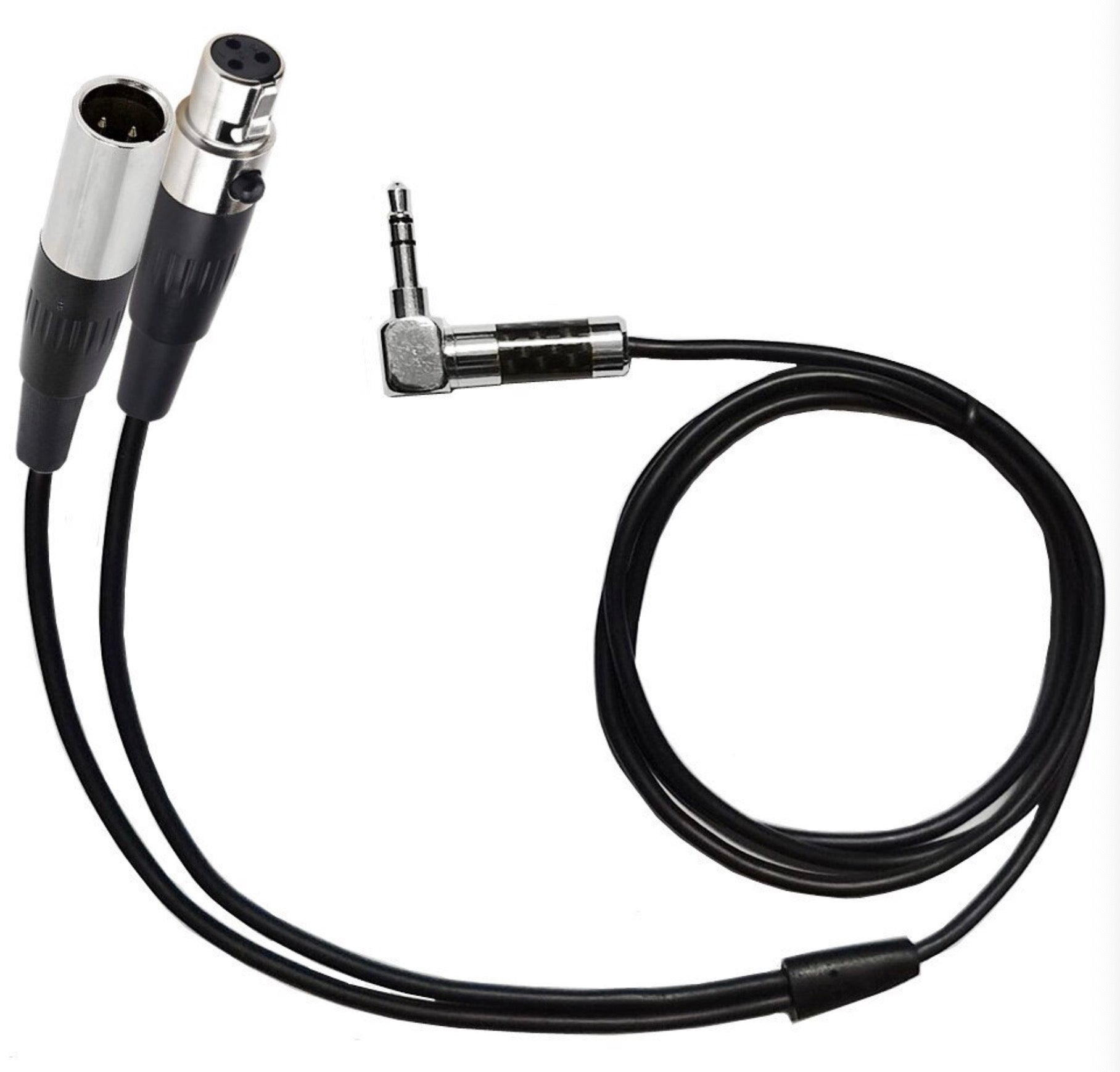Mini 3-pin XLR Male + Female to 3.5mm 1/8" TRS Male Audio Cable