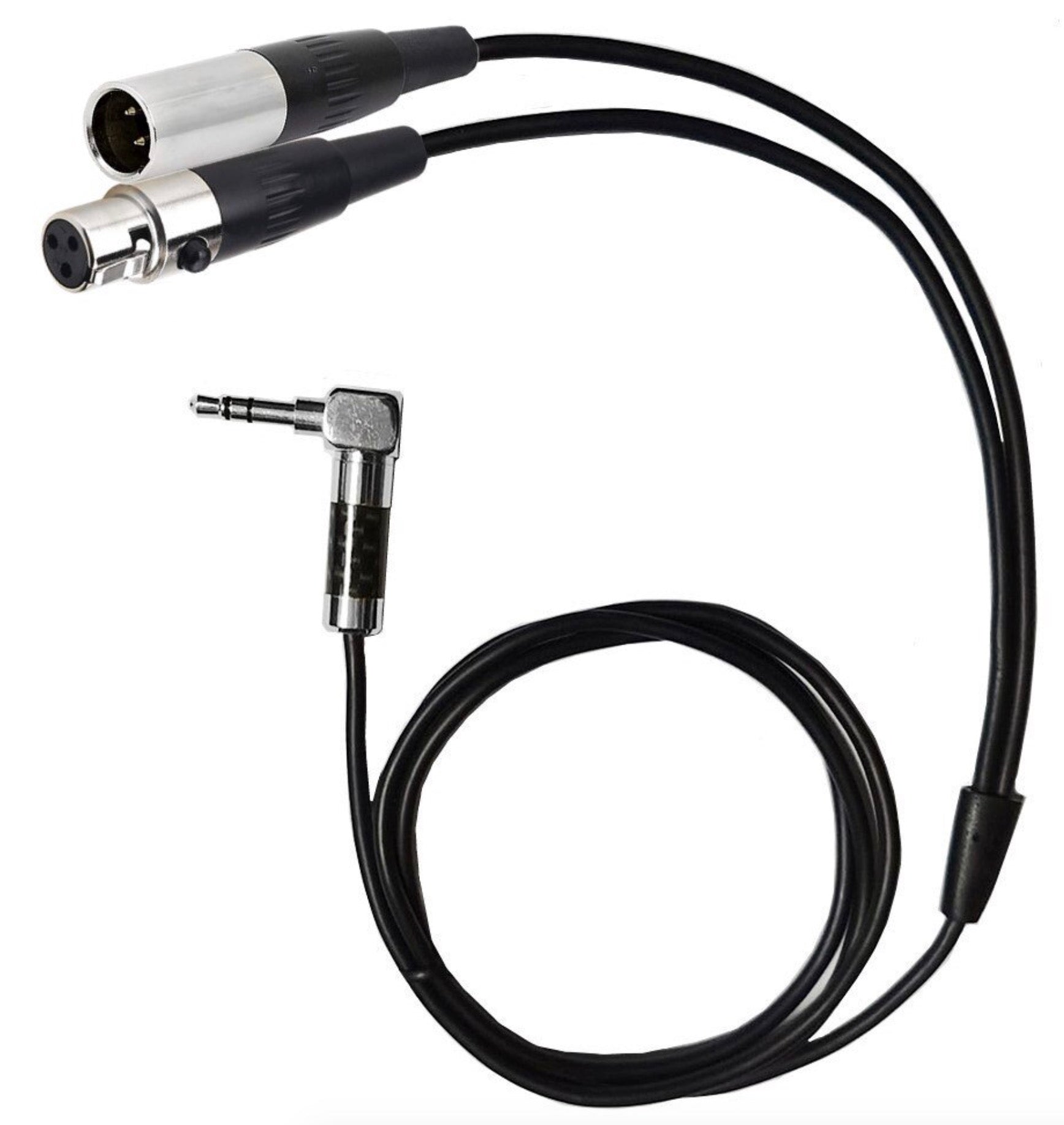 Mini 3-pin XLR Male + Female to 3.5mm 1/8" TRS Male Audio Cable