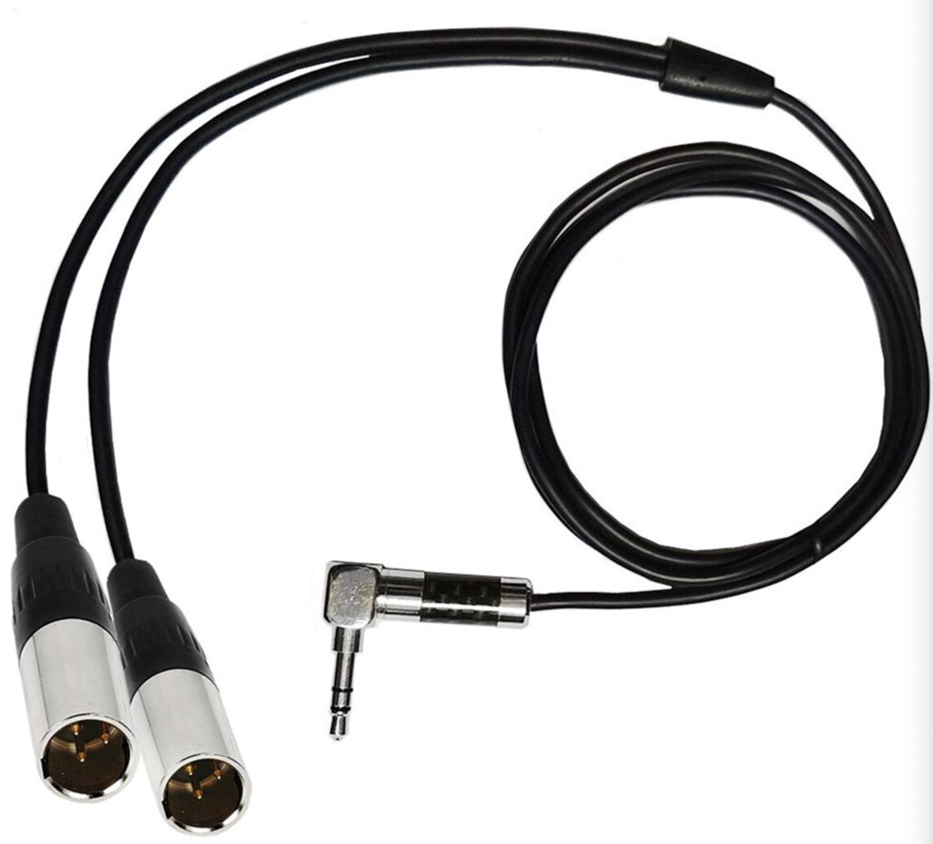 Dual Mini 3-pin XLR Male to 3.5mm 1/8" TRS Male Audio Cable