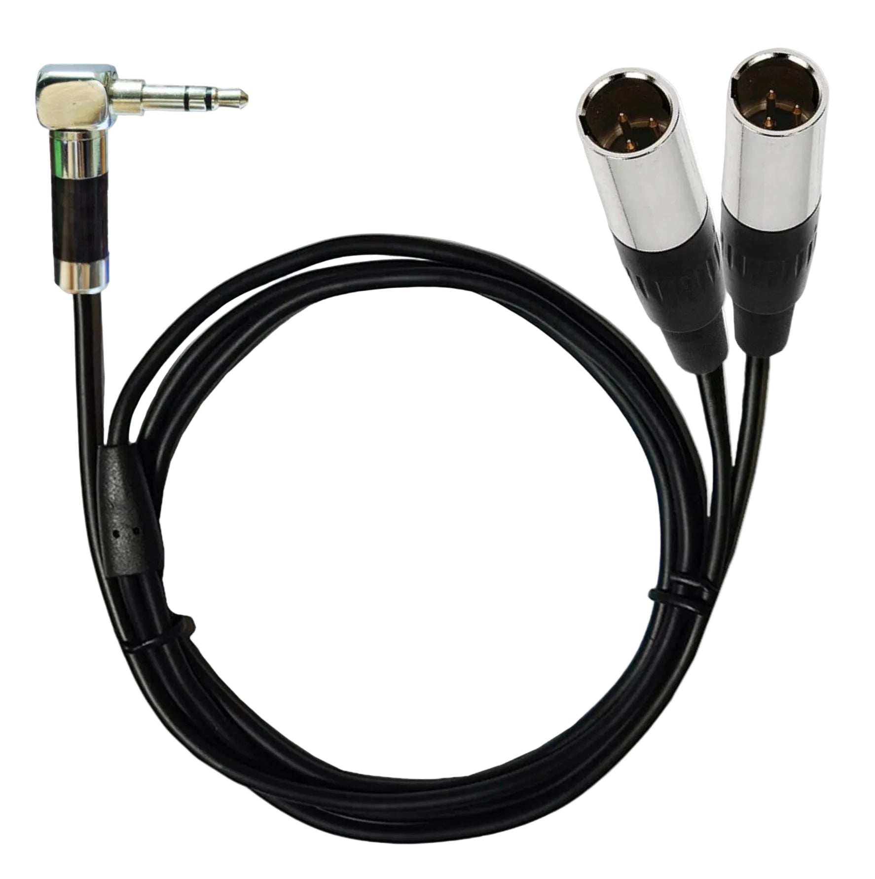Dual Mini 3-pin XLR Male to 3.5mm 1/8" TRS Male Audio Cable
