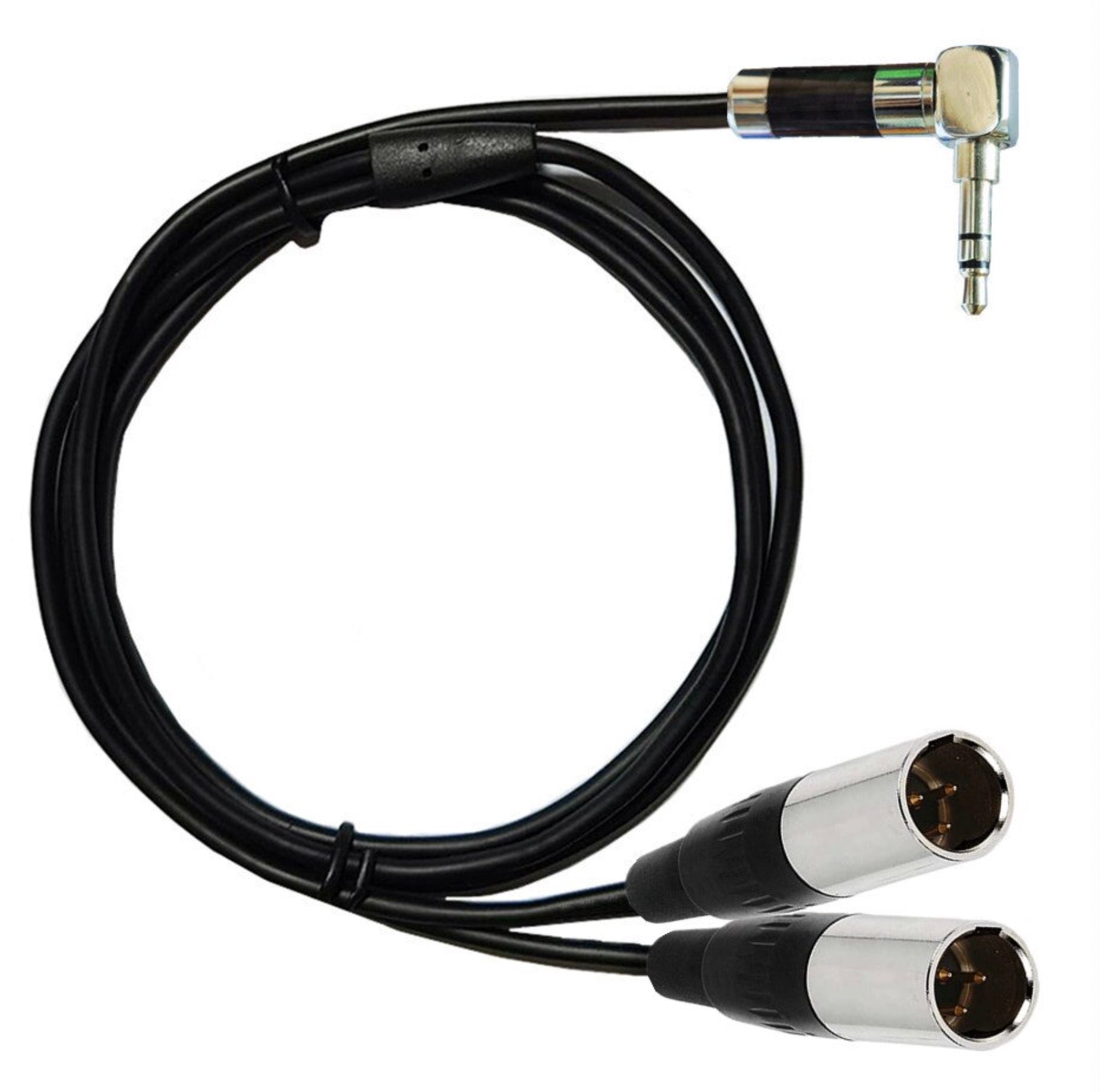 Dual Mini 3-pin XLR Male to 3.5mm 1/8" TRS Male Audio Cable