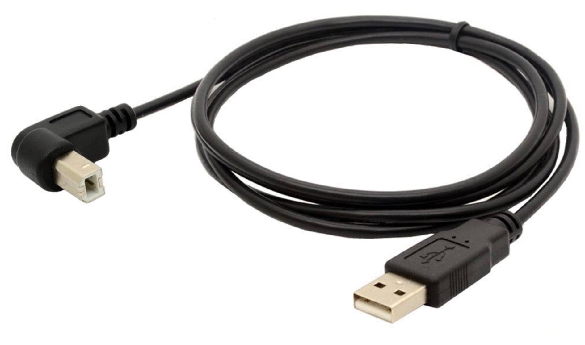 USB 2.0 Type-A Male to Type-B Male Right Angle Printer Cable – 1.5m for Printers & Scanners