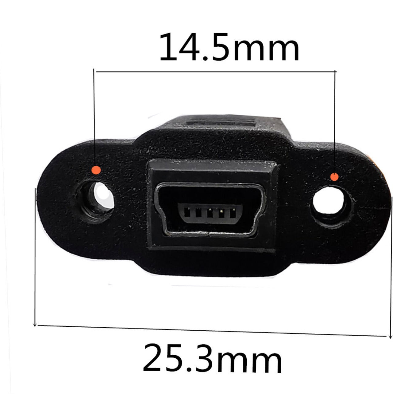 Mini USB B 5 Pin Male to Female Socket Panel Mount Extension Cable 0.3m