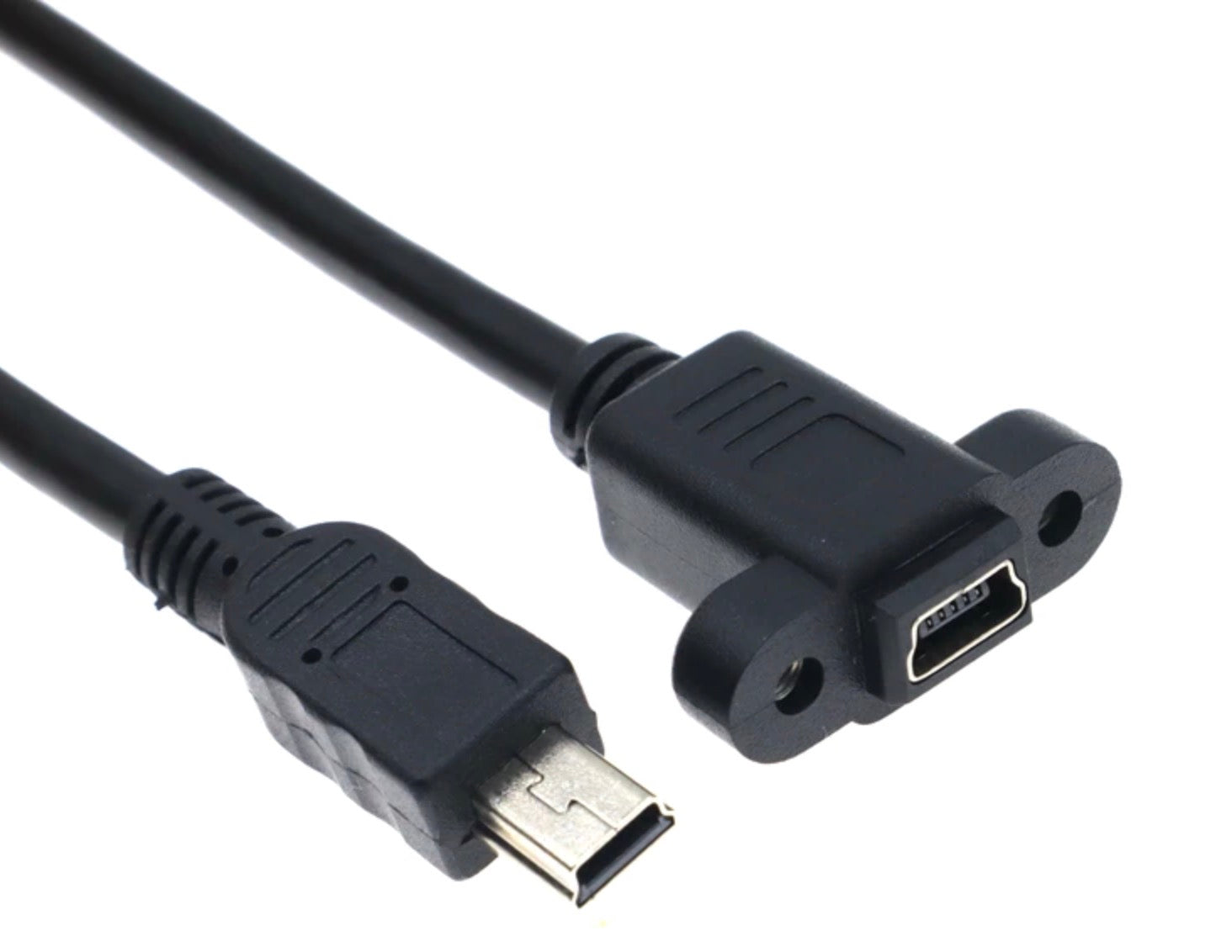 Mini USB B 5 Pin Male to Female Socket Panel Mount Extension Cable 0.3m