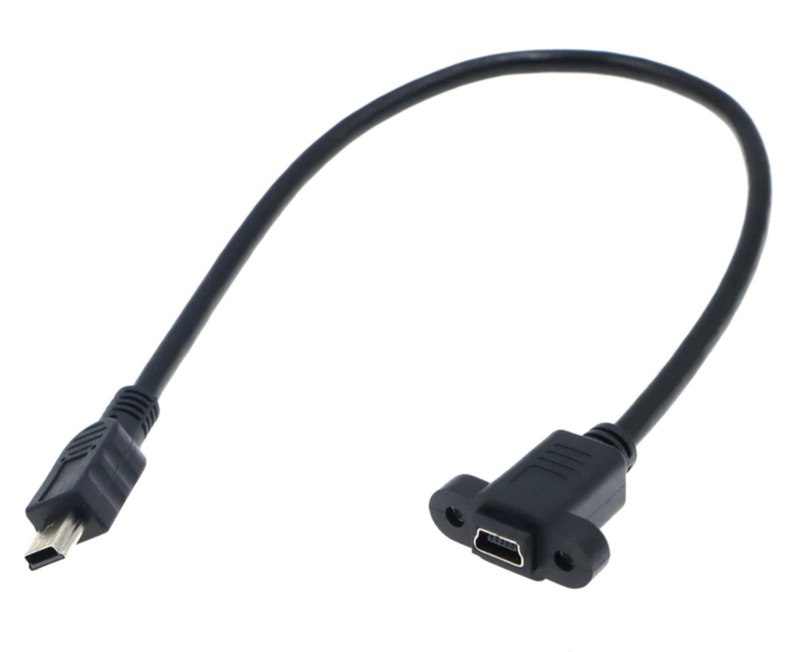 Mini USB B 5 Pin Male to Female Socket Panel Mount Extension Cable 0.3m