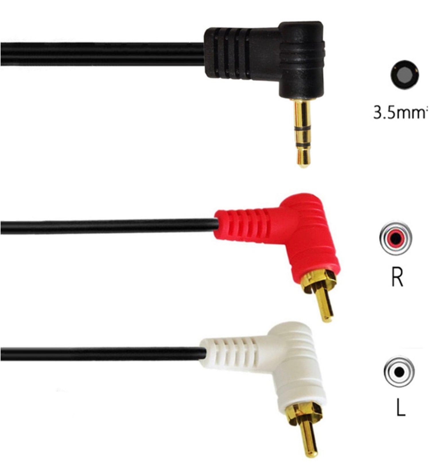 3.5mm 1/8 Stereo Mini Jack Male to 2 Male RCA Audio Cable 0.25m / 1.5m
