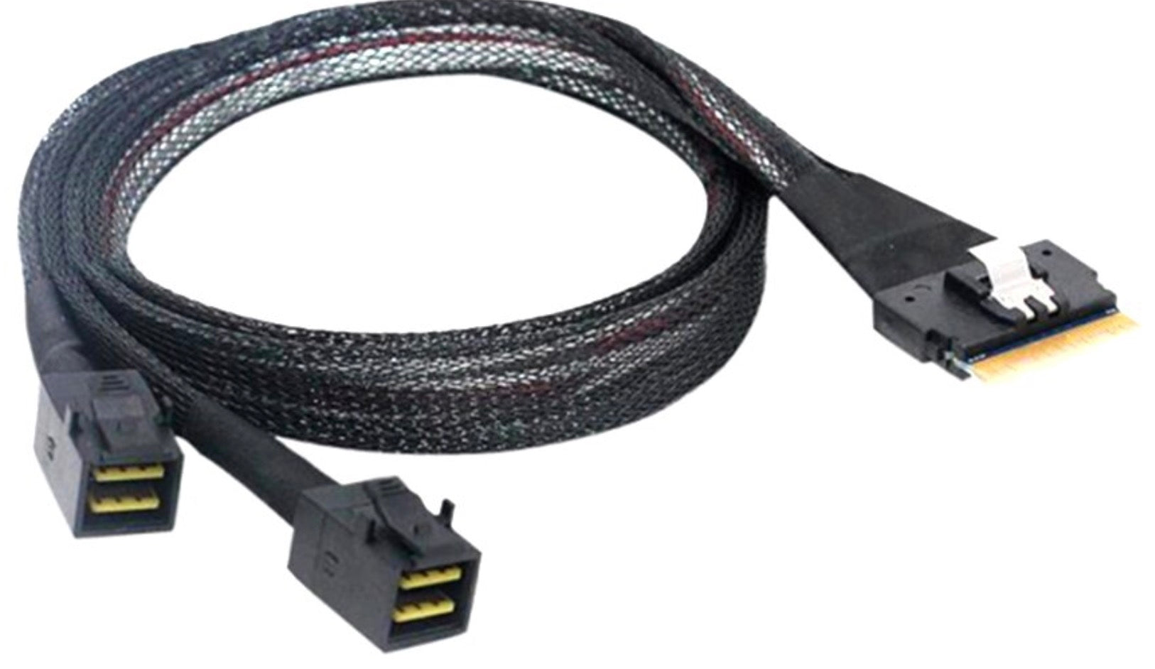 PCI-E Ultraport Slimline SAS Slim 4.0 SFF-8654 8i 74 Pin to Dual SFF-8643 4i Mini SAS HD PCI-Express Cable 0.5m