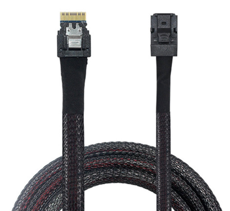 Slimline SAS 4.0 SFF-8654 4i 38 Pin Host to HD Mini SAS 4i SFF-8643 36 Pin Target Cable 0.5m