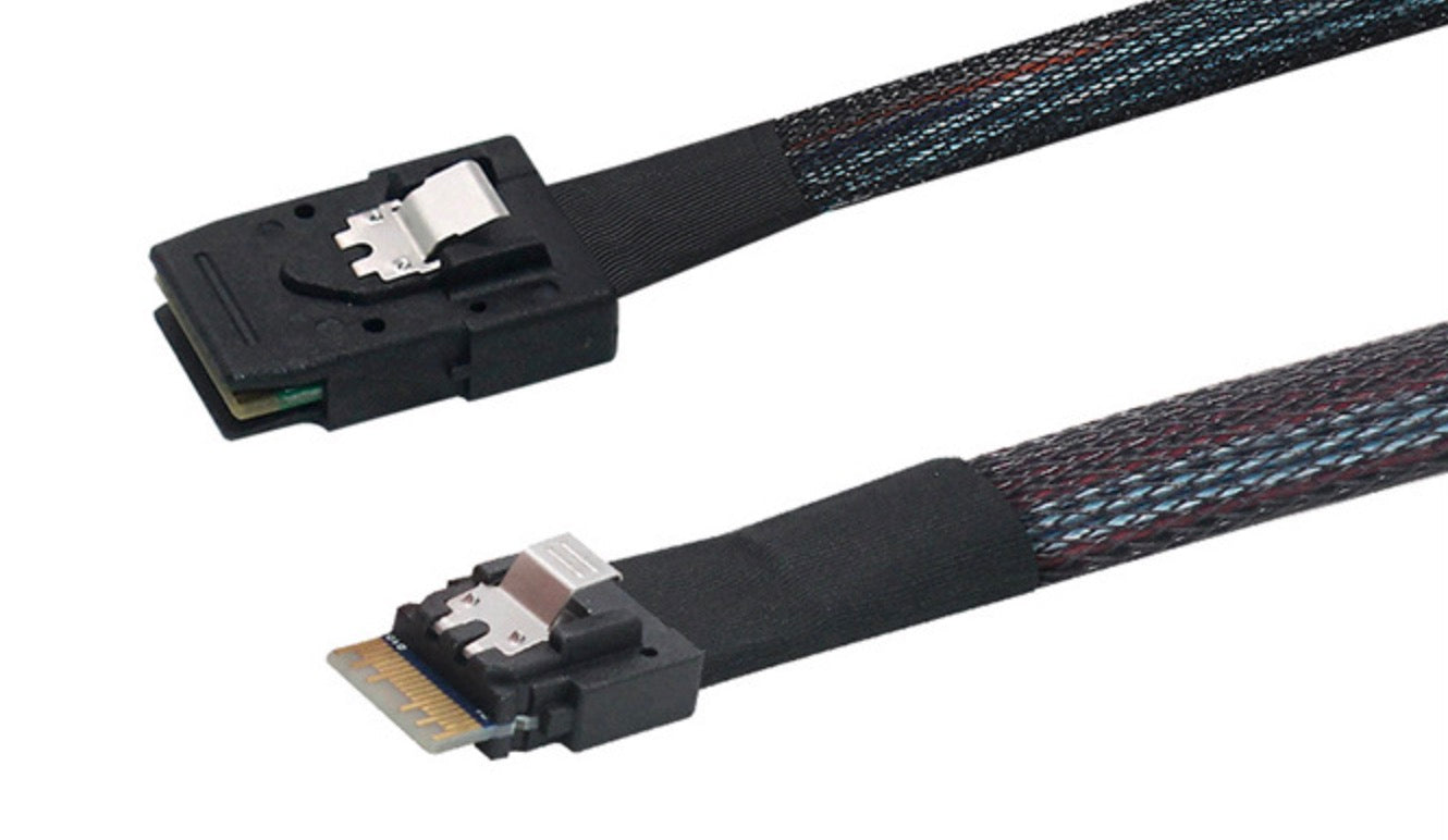Slim SAS 4.0 SFF-8654 4i 38 Pin Host to Mini SAS 4i SFF-8087 36 Pin Cable 0.5m