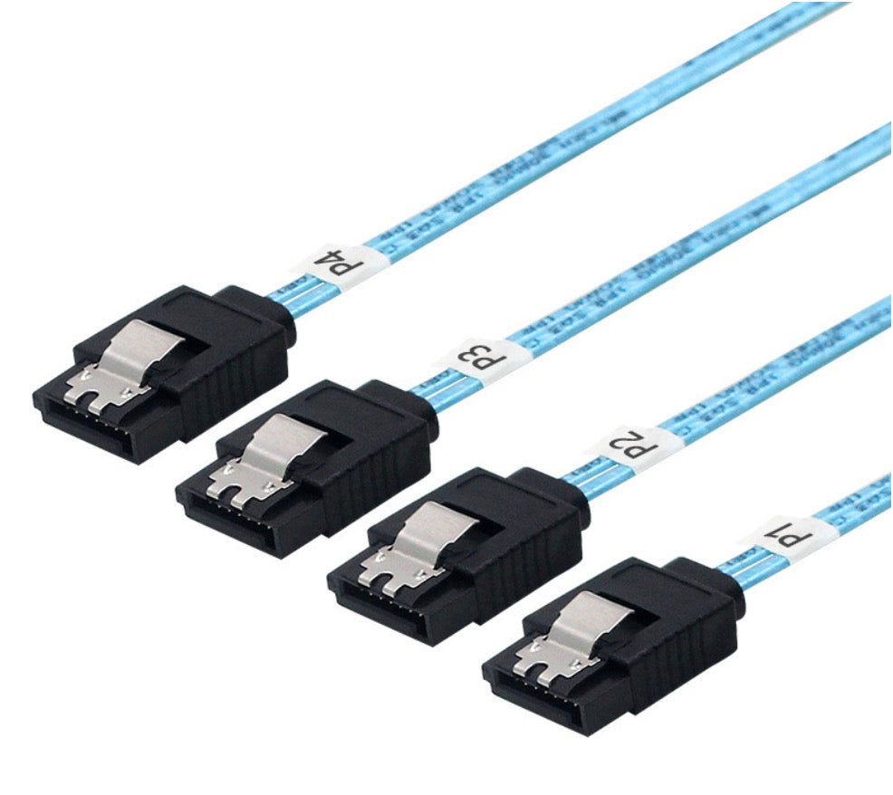 SATA x 4 Male to SATA x 4 Male SSD Server Cable 6 Gbps 1m