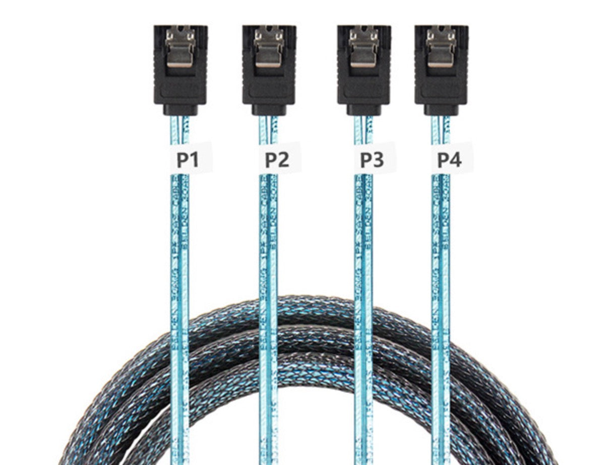 SATA x 4 Male to SATA x 4 Male SSD Server Cable 6 Gbps 1m