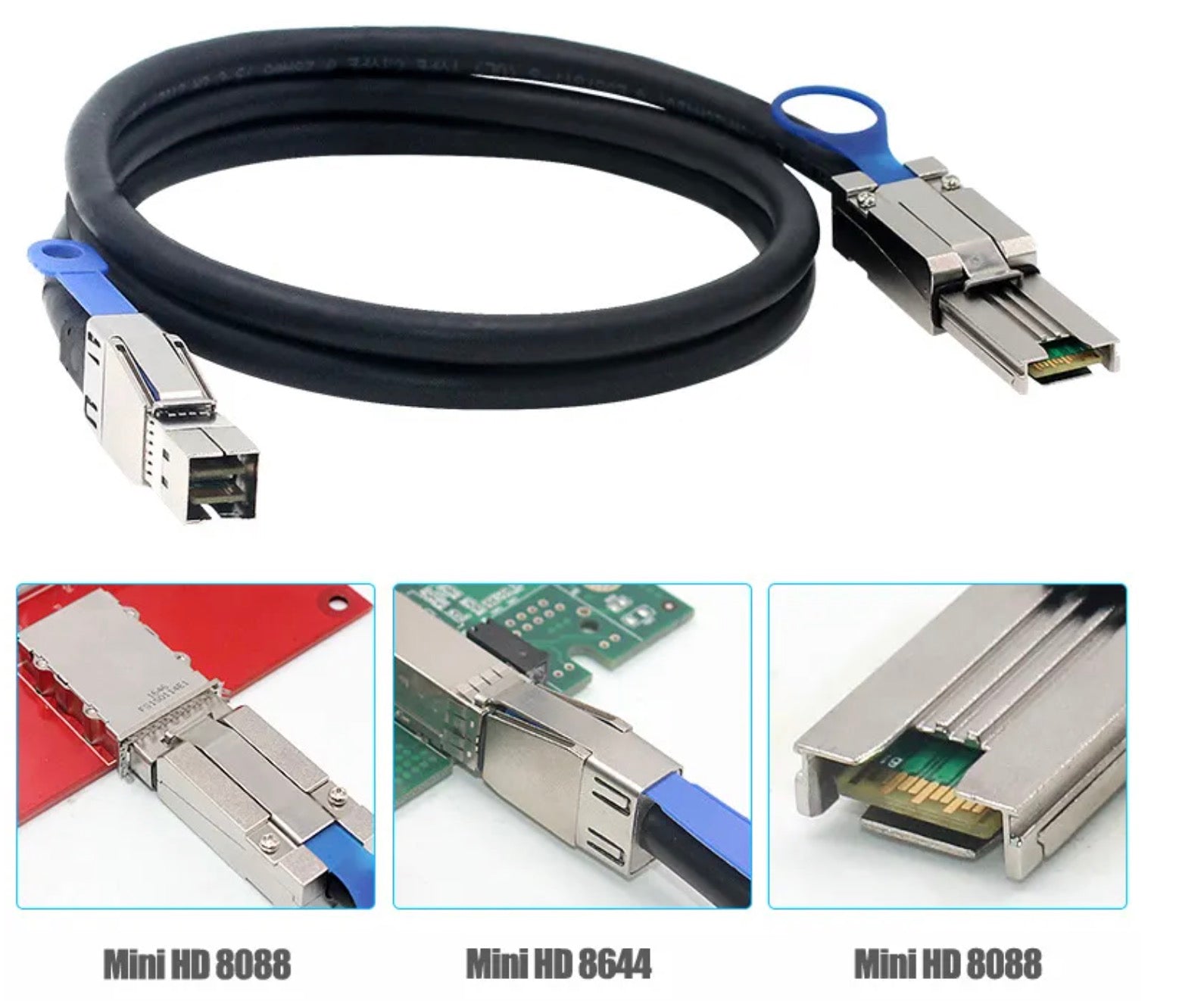 Mini SAS SFF-8644 to SFF-8088 26 Pin External Storage Data Cable 1m