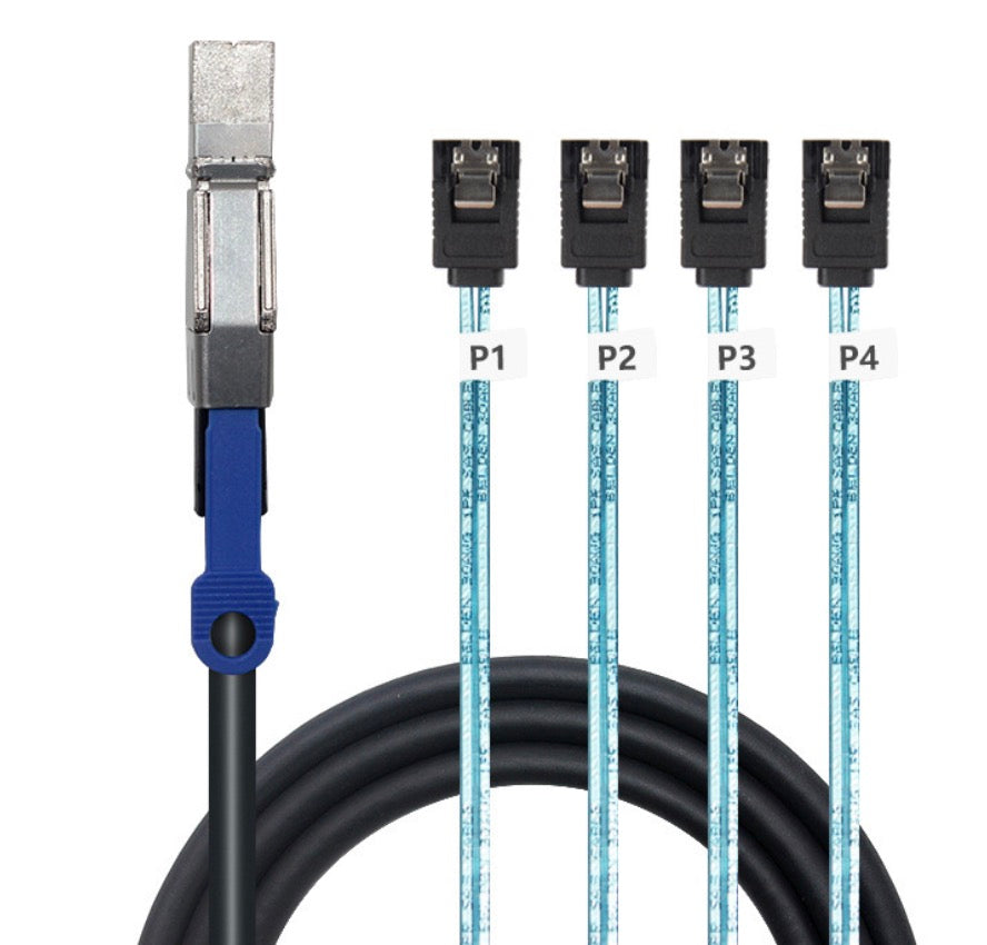 SAS HD SFF-8644 to 4 Port SATA Hard Disk Data Server Raid Cable 1m