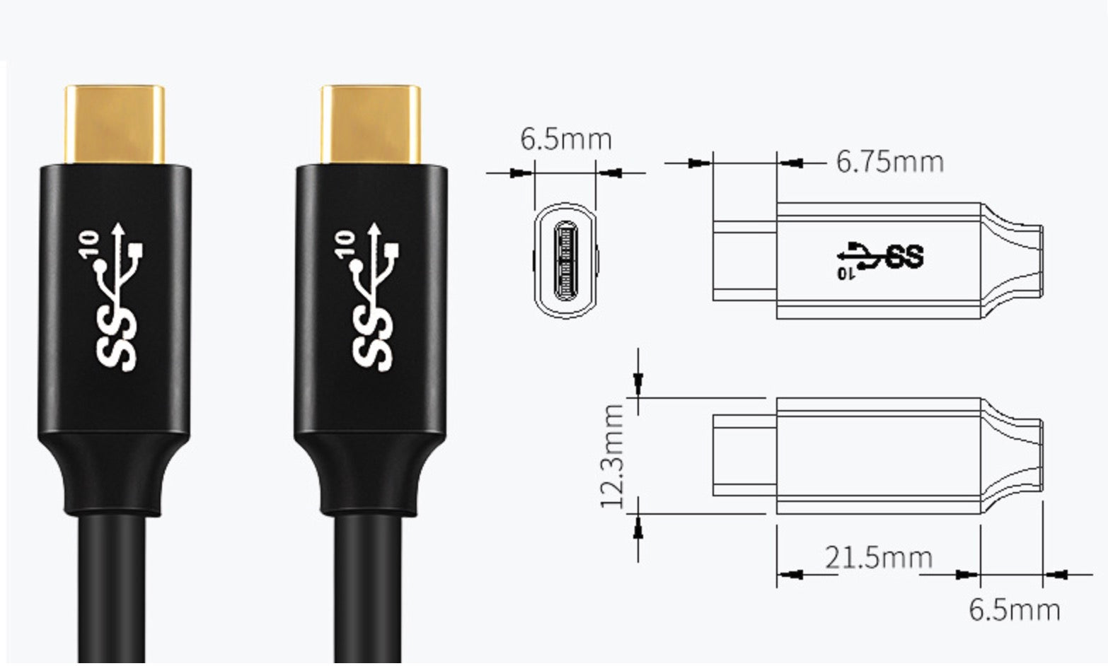 USB Gen 2 Type C Male to Male 5A PD 100W Braided Cable 4k@60Hz 4.5m