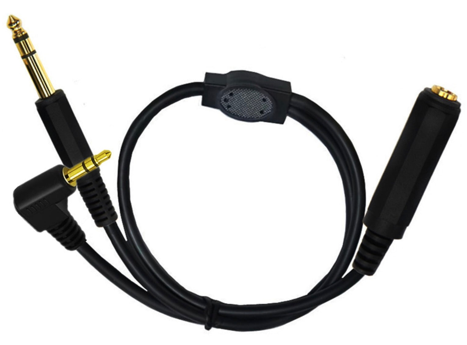 6.35mm 1/4" inch Male to Female + 3.5mm Male Stereo Headphone Guitar Extension Cable