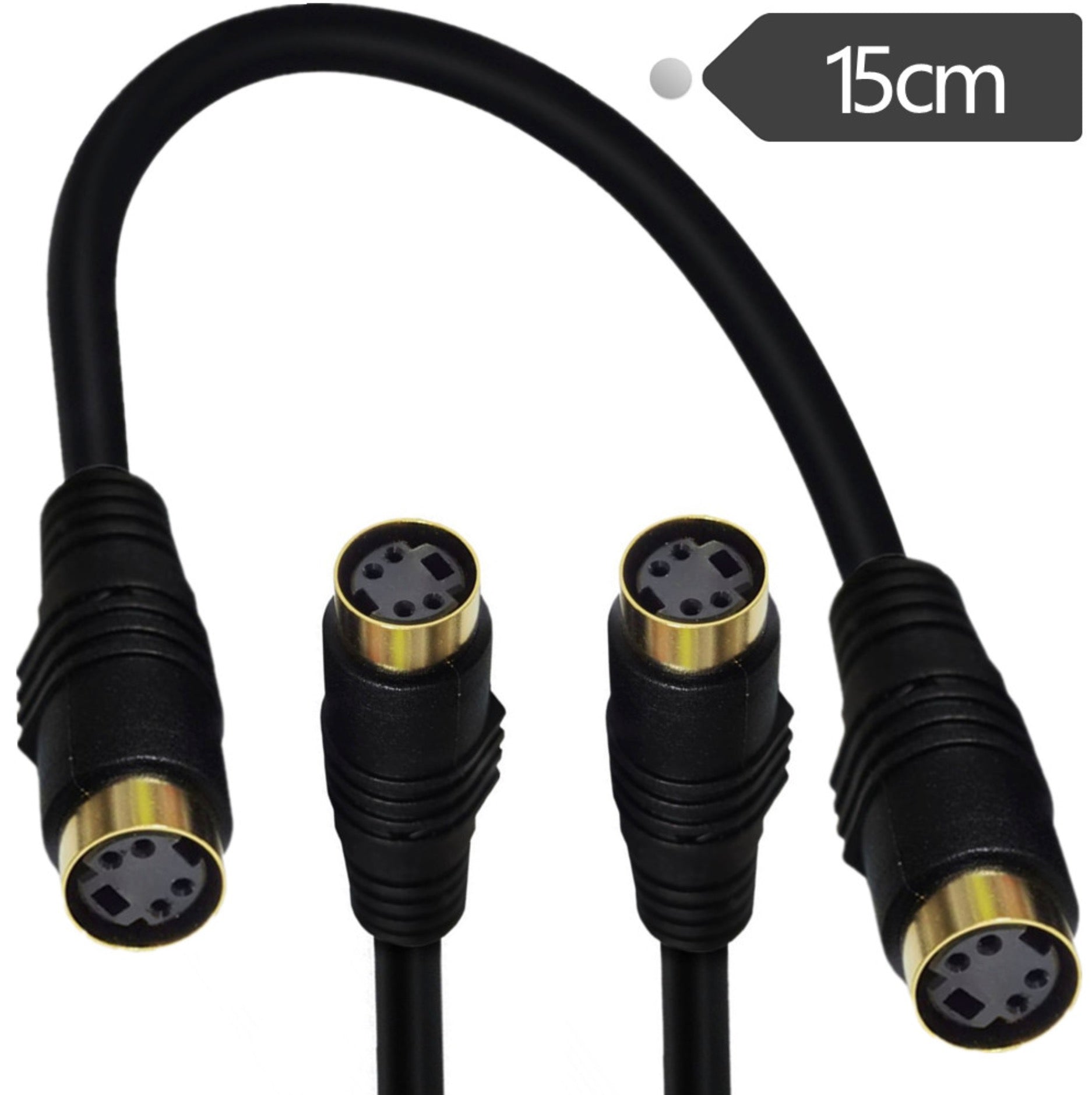 S-Video 4 Terminal Female to Female Connector Stereo Audio Video Cable 0.15m