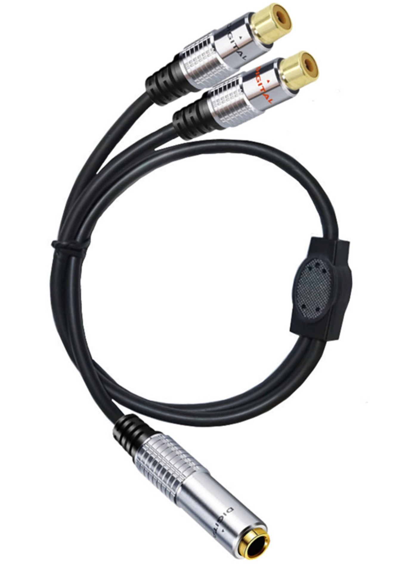 6.35mm TRS Female to Dual RCA Female Audio Splitter Cable – 1/4" Stereo Adapter 0.5m