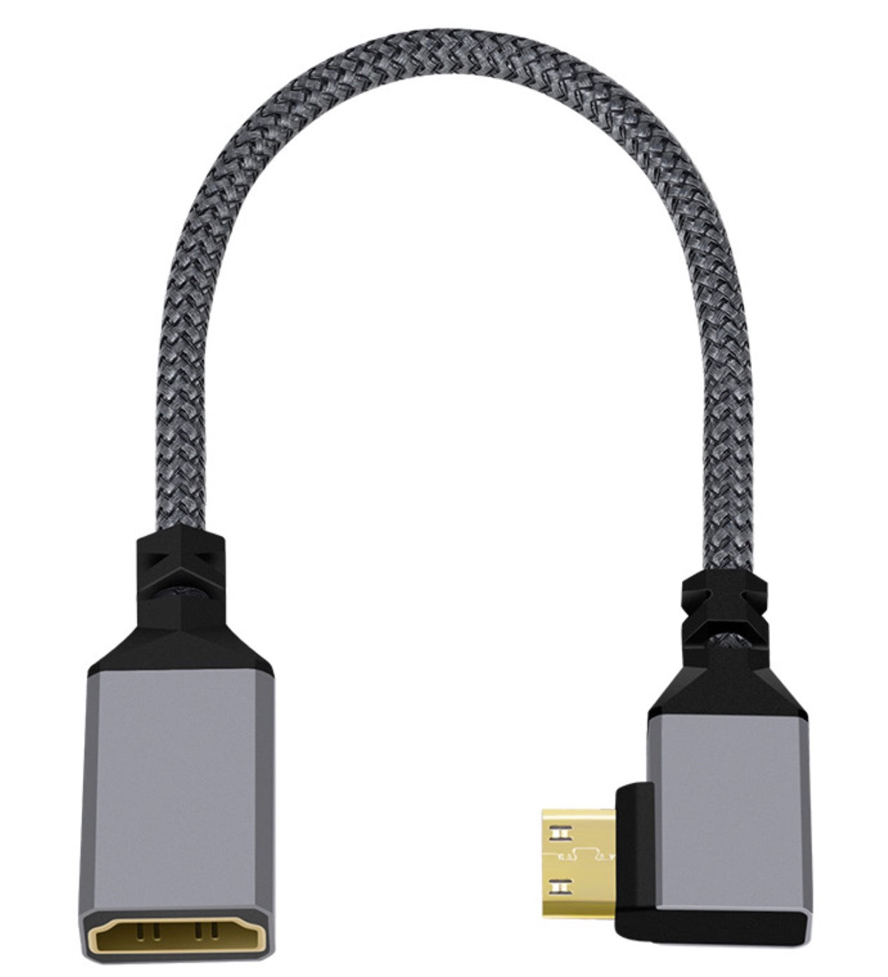 angled mini hdmi male to hdmi female extension