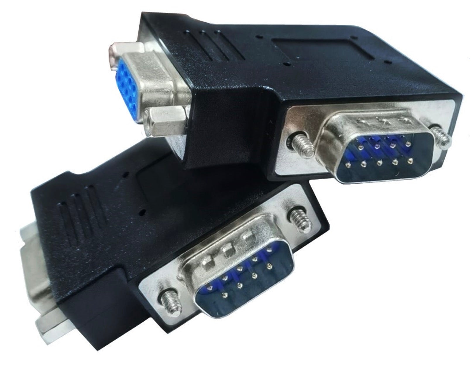 RS232 DB9 Male to Female Left & Right 90 Degree Changer Coupler Adapter