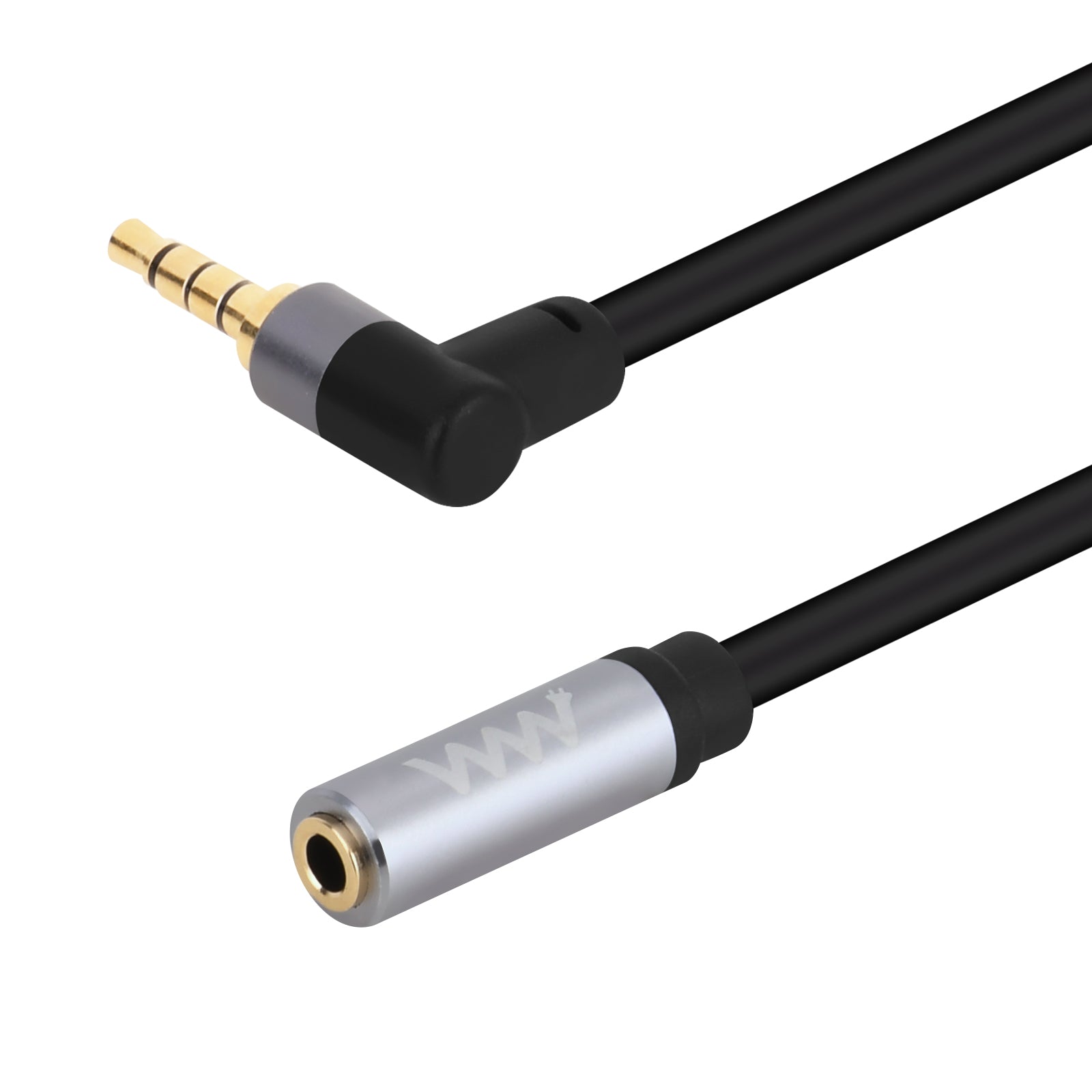 3.5mm Angled Male to Female 4 Pole Aux Extender TRRS Stereo Audio Cable 3m