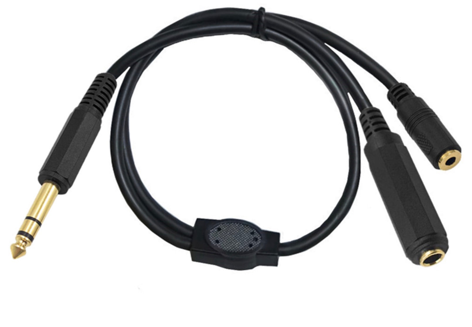 1/4 inch jack to 6.35mm and 3.5mm female stereo splitter adapter cable