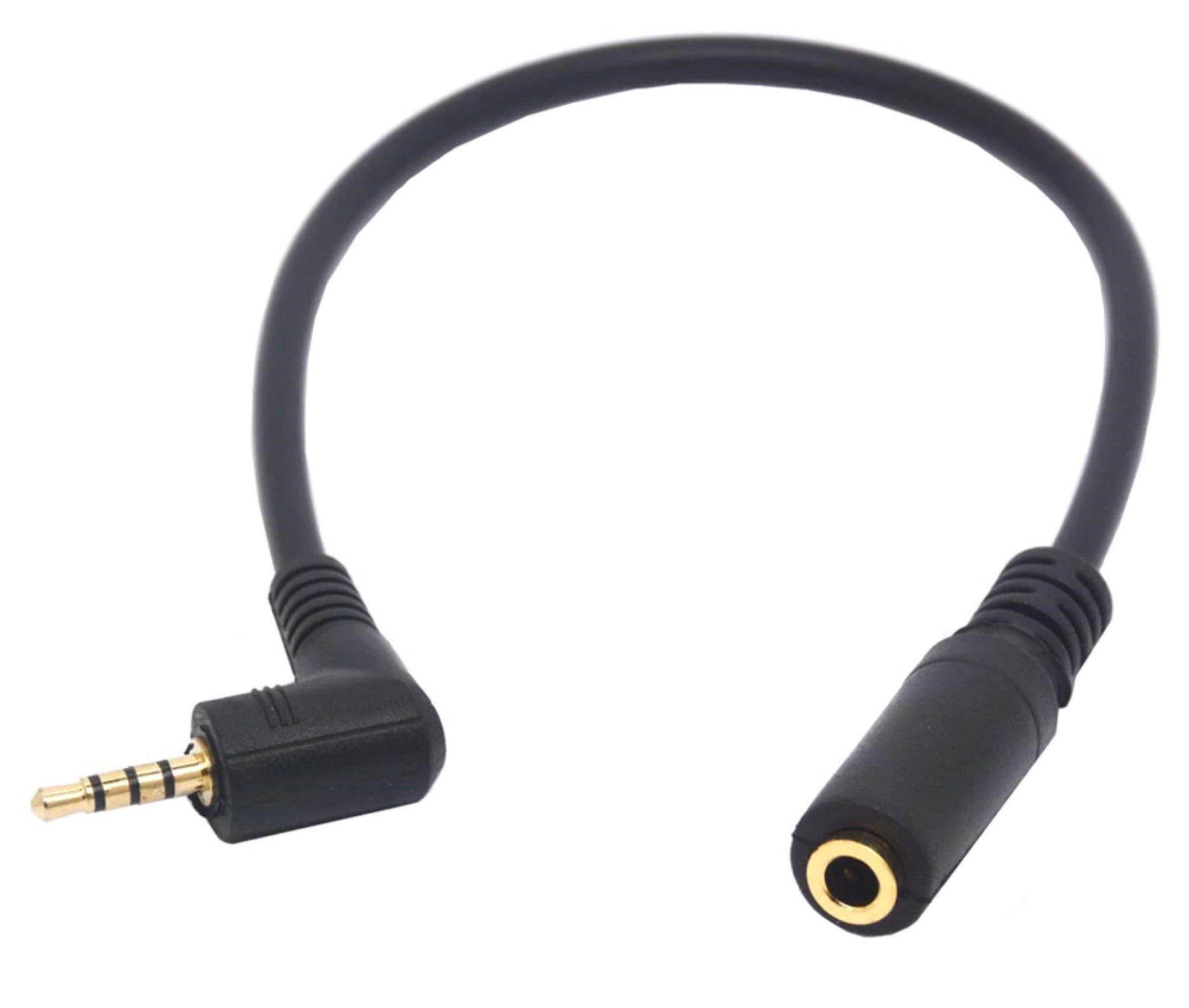 2.5mm 4 Pole Male to 3.5mm Female Stereo Audio Headphone Cable 0.2m