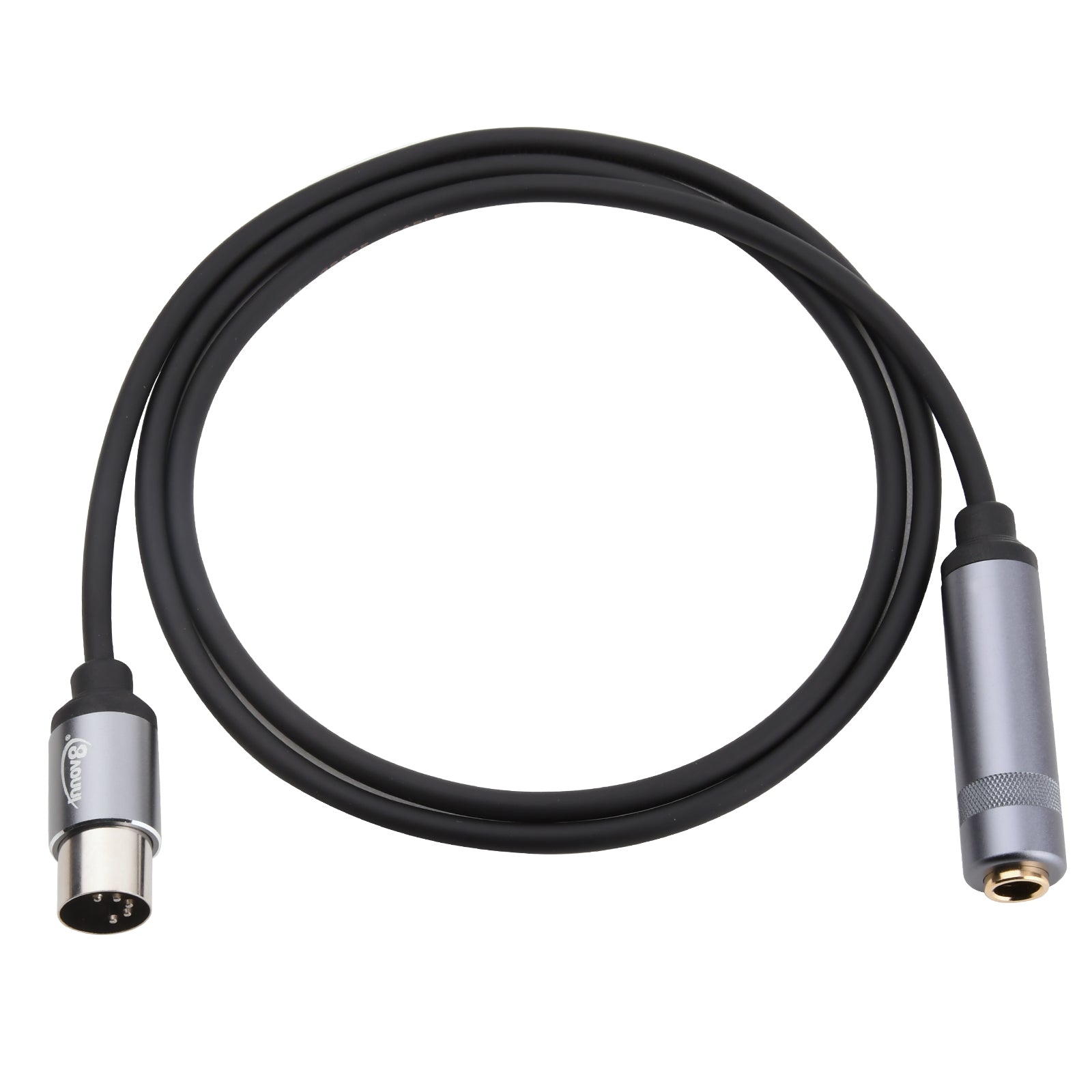 5 Pin DIN Male to 6.35mm Female TRS Stereo Audio Extension Adapter MIDI Cable 1m