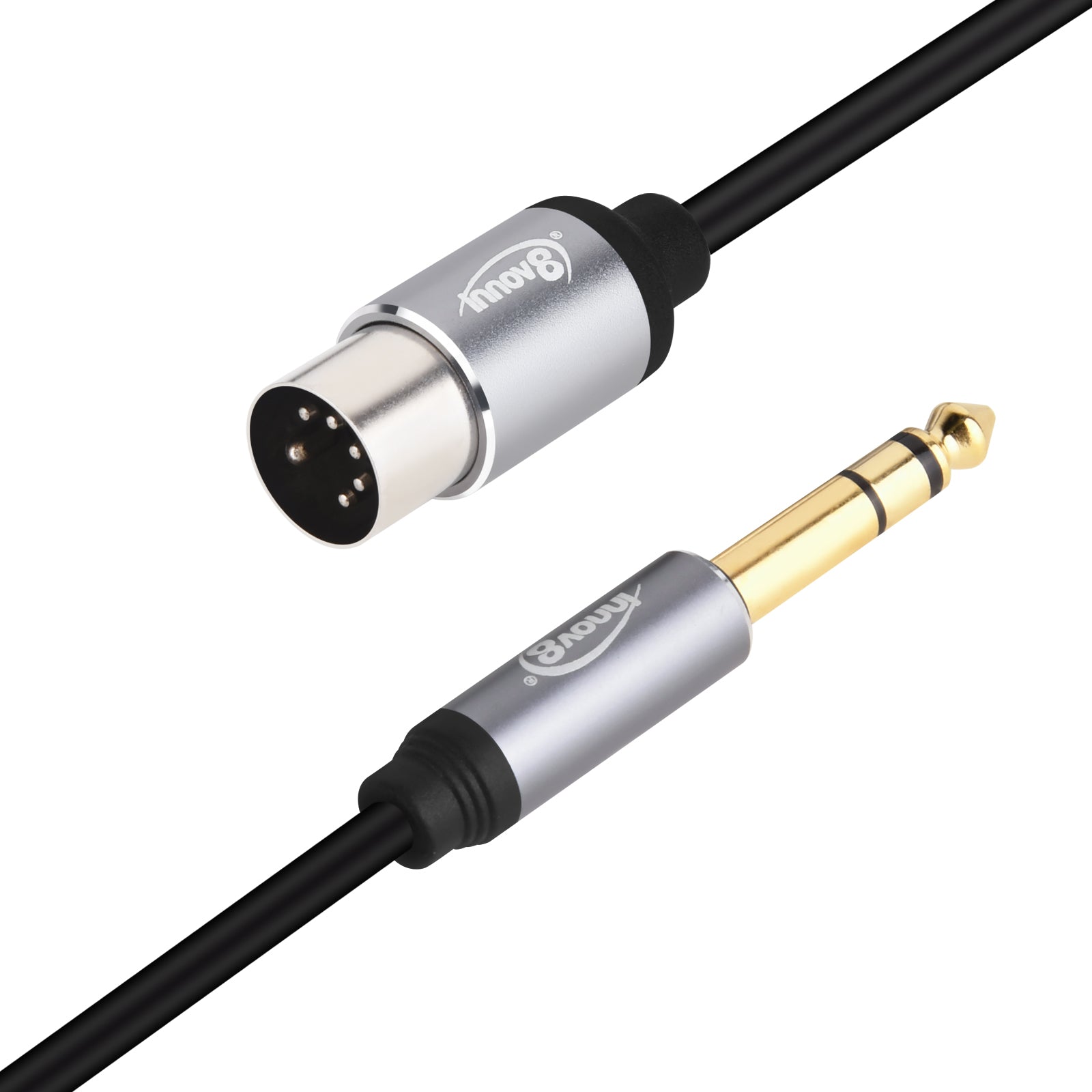 6.35mm (1/4 Inch)TRS Stereo to Din 5 Pin MIDI Male Stereo Audio Cable 1m