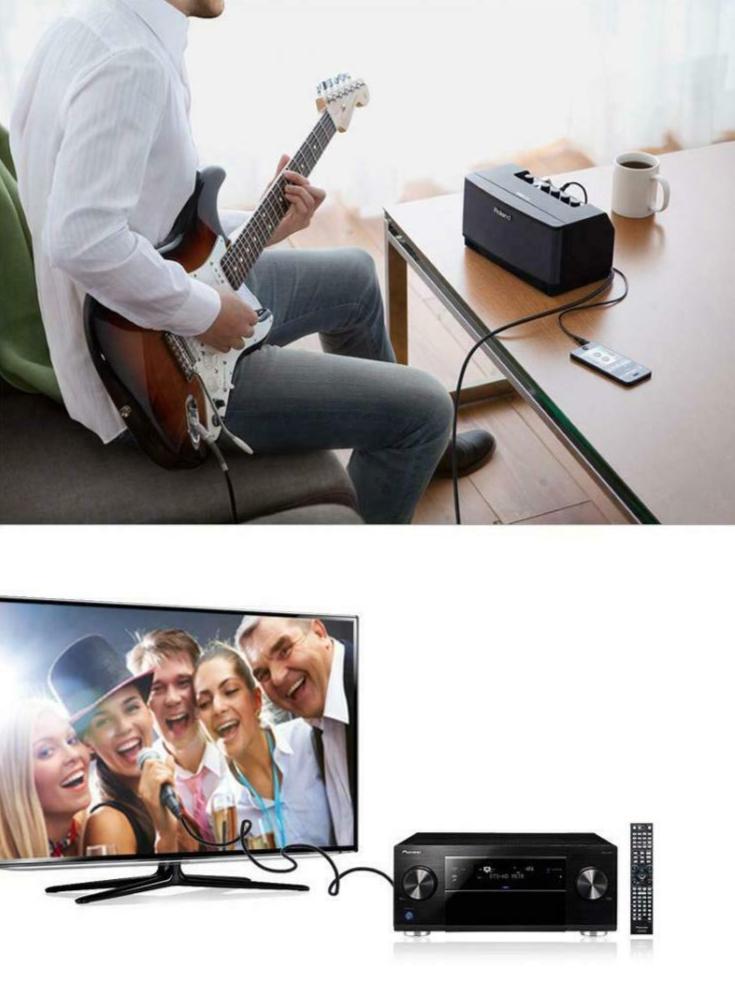 3.5mm to 6.35mm TRS Stereo Audio Extension Cable 1.8m