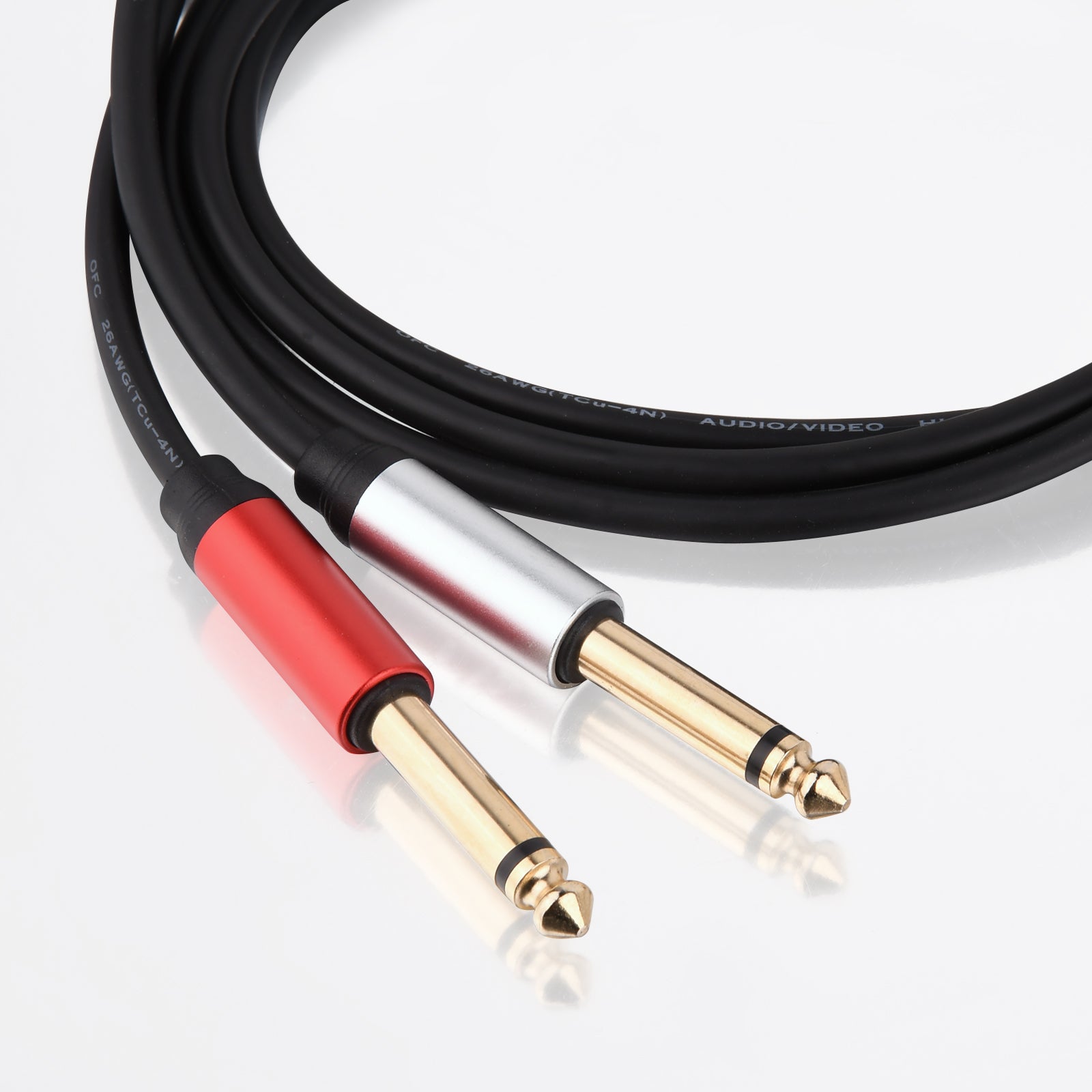 USB-C to Dual 6.35mm 1/4 inch TS Audio Y Splitter Stereo Cable 3m