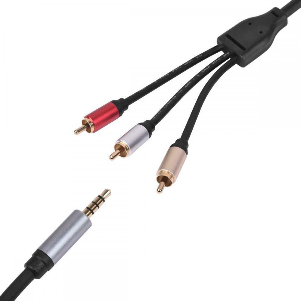 3.5mm Jack to 3 x RCA Stereo Audio Video Cable 1.8m