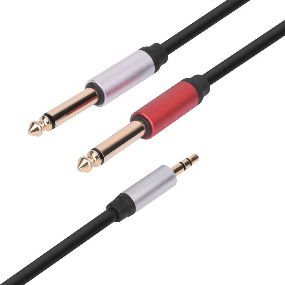 3.5mm TRS to Dual 6.35mm TS Cable – 1.5m Male to Mono Male Audio Y Splitter