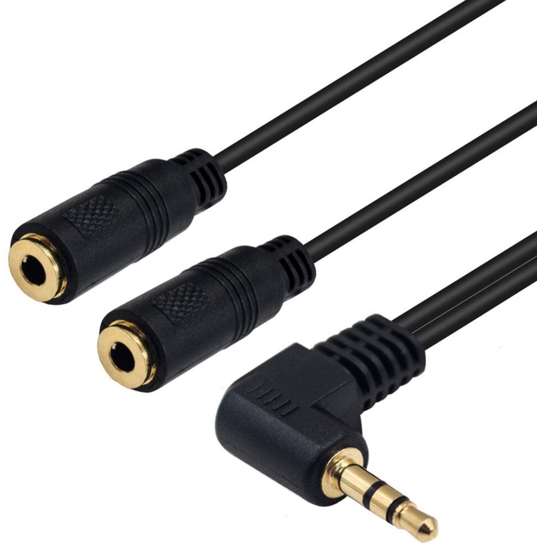 3.5mm 3 Pole Male to Dual 3.5mm Female Headphone Audio Splitter Cable 0.15m