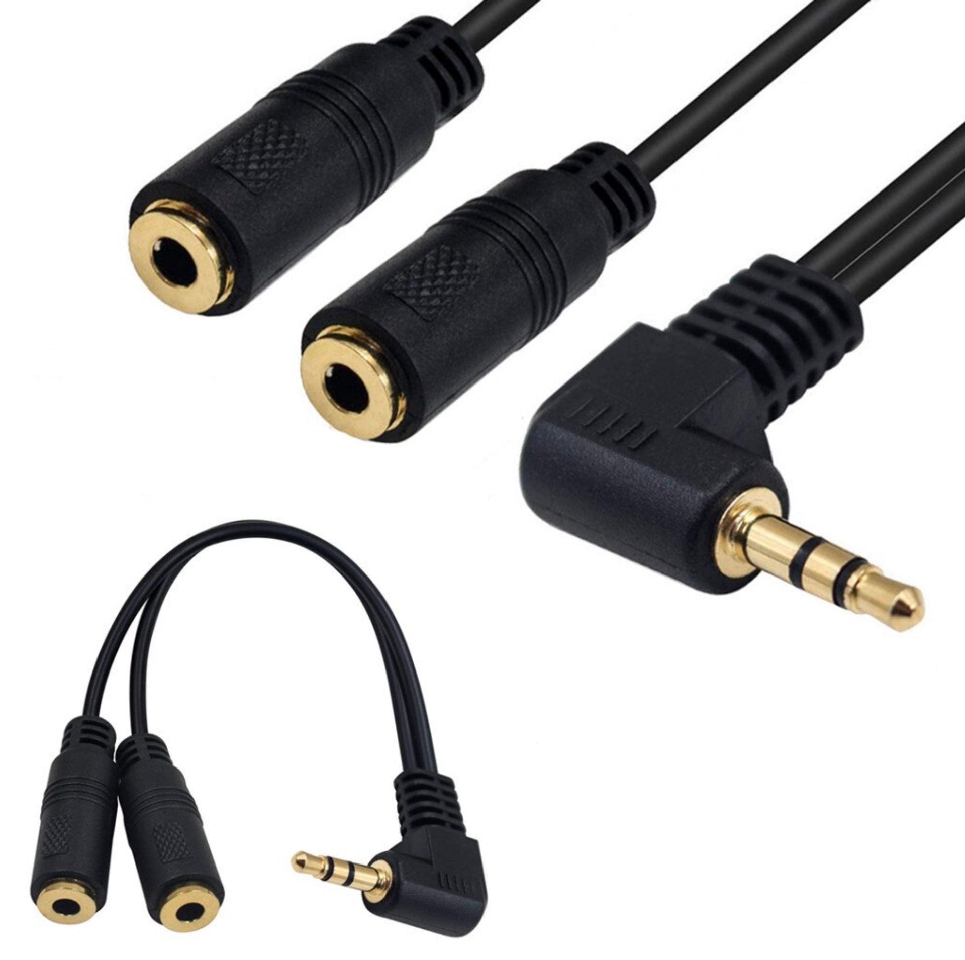 3.5mm 3 Pole Male to Dual 3.5mm Female Headphone Audio Splitter Cable 0.15m