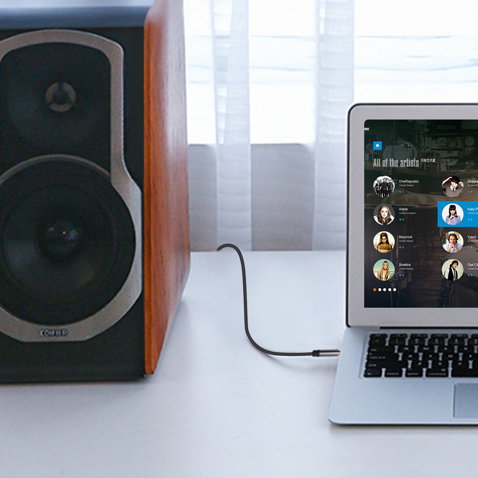 3.5mm to 6.35mm TRS Stereo Audio Extension Cable 1.8m