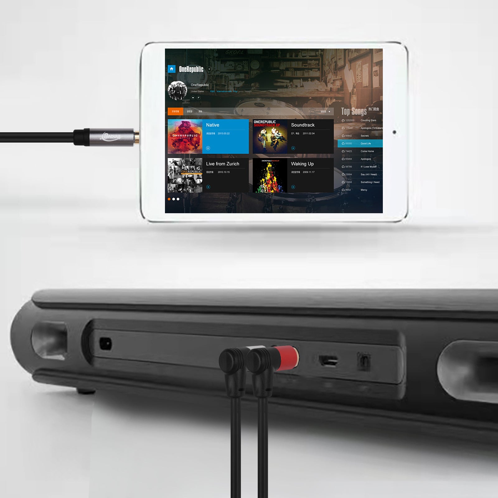 RCA Dual Phono Jack to 3.5mm Stereo Headphone Sound Audio Cable Y Splitter 1.5m