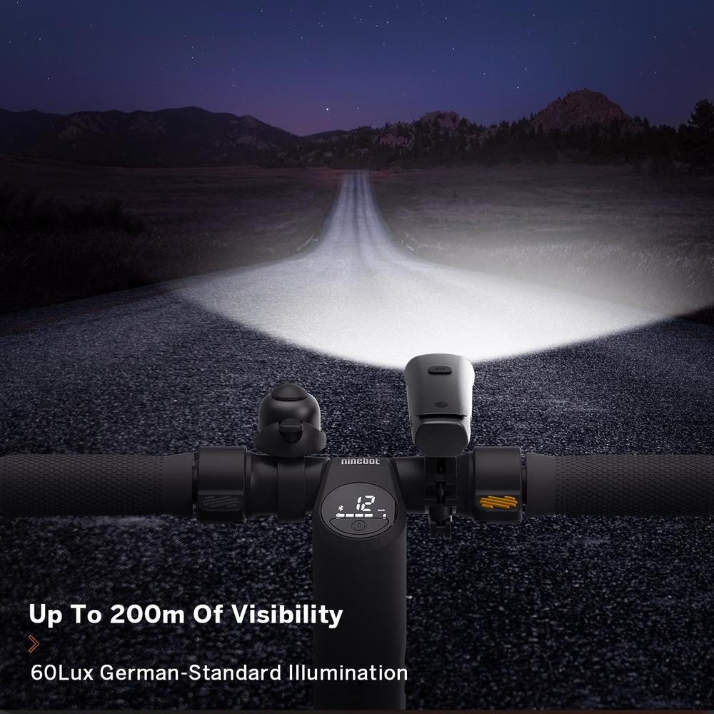 360 lumen electric scooter front light close-up