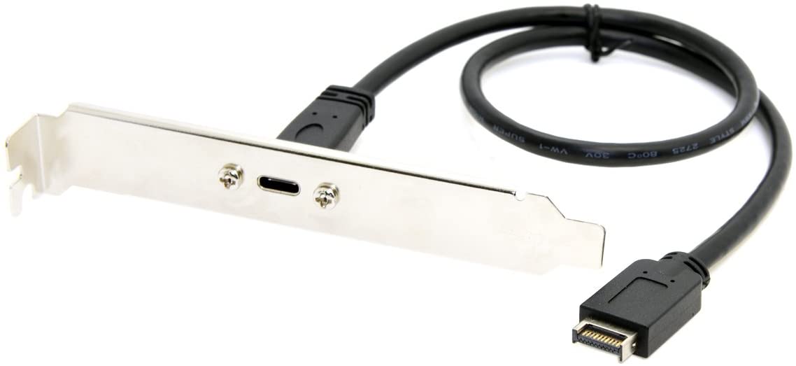 USB 3.1 Type-C Female Panel Mount to USB Type E 20 Pin 10Gbps 0.5m