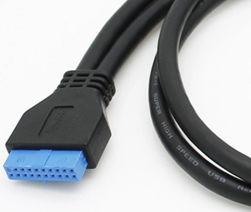 USB 3.0 Panel Mount Cable, Dual Ports USB 3.0 Type A Male to Female Extension Connector