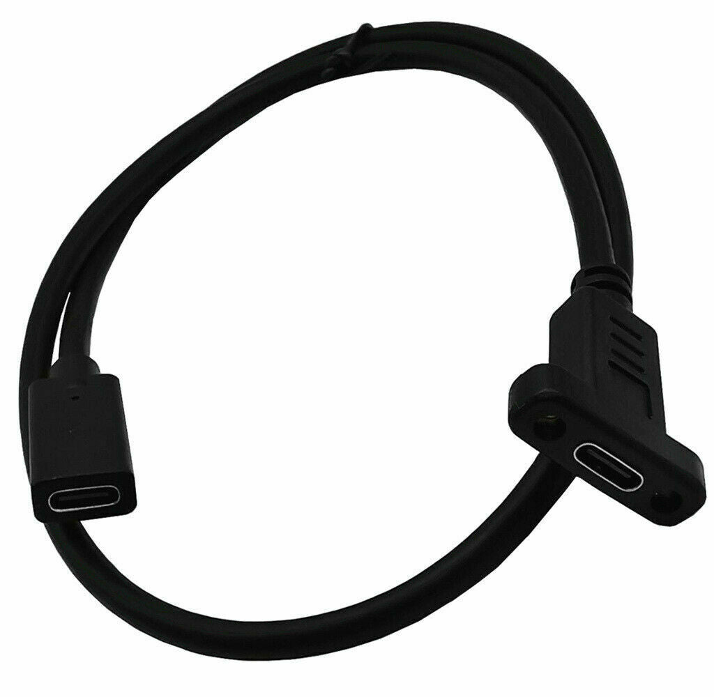 USB C Female to USB C Female Panel Mount Extension Cable 3A