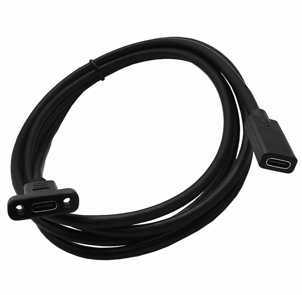 USB C Female to USB C Female Panel Mount Extension Cable 3A