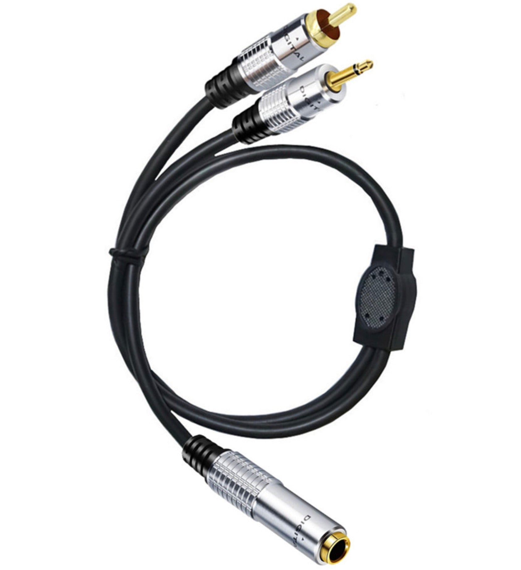 6.35mm ts female to 3.5mm mono male and rca male y audio extension cable