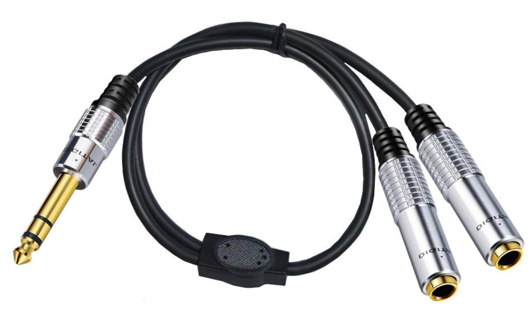 6.35mm trs male to dual 6.35mm female stereo splitter cable