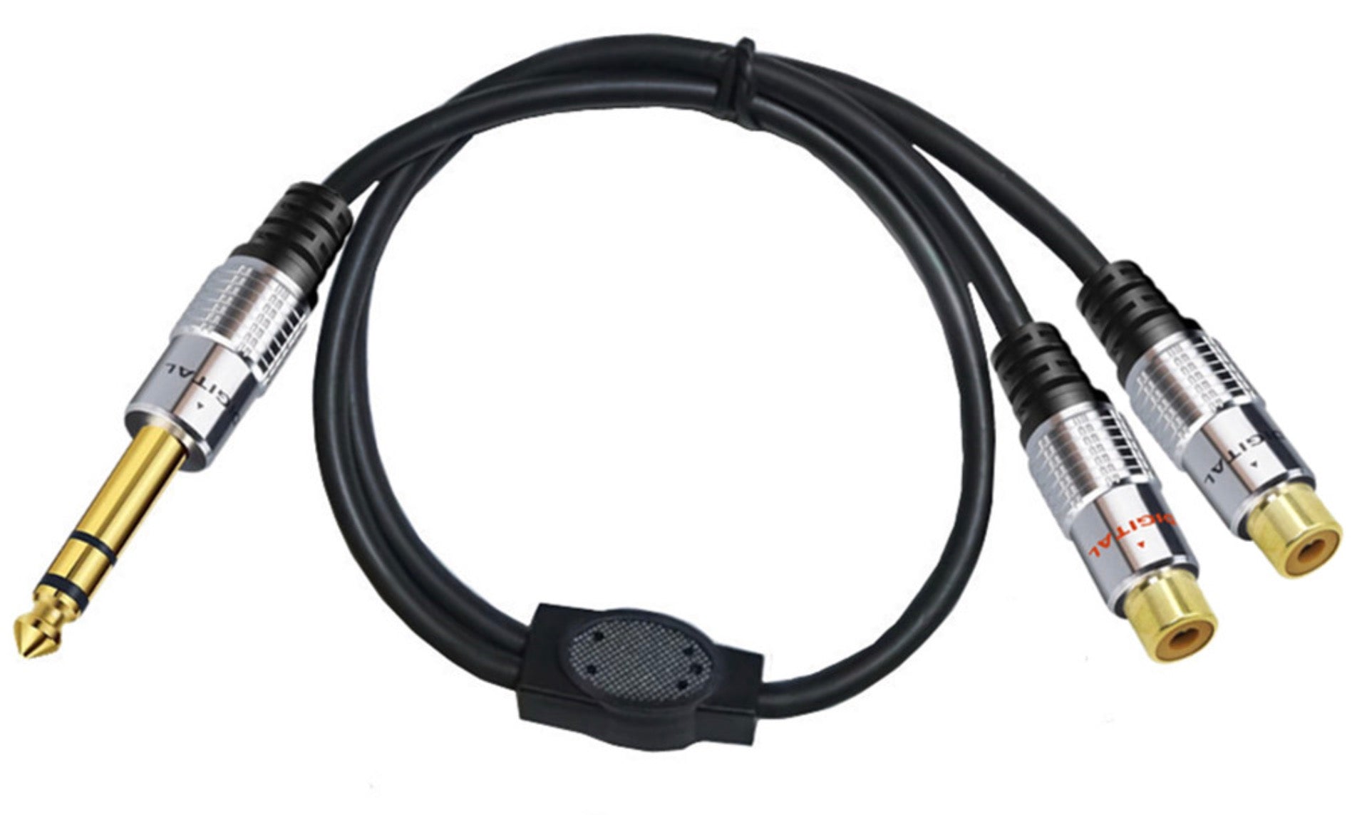 6.35mm trs male to dual rca female audio splitter cable