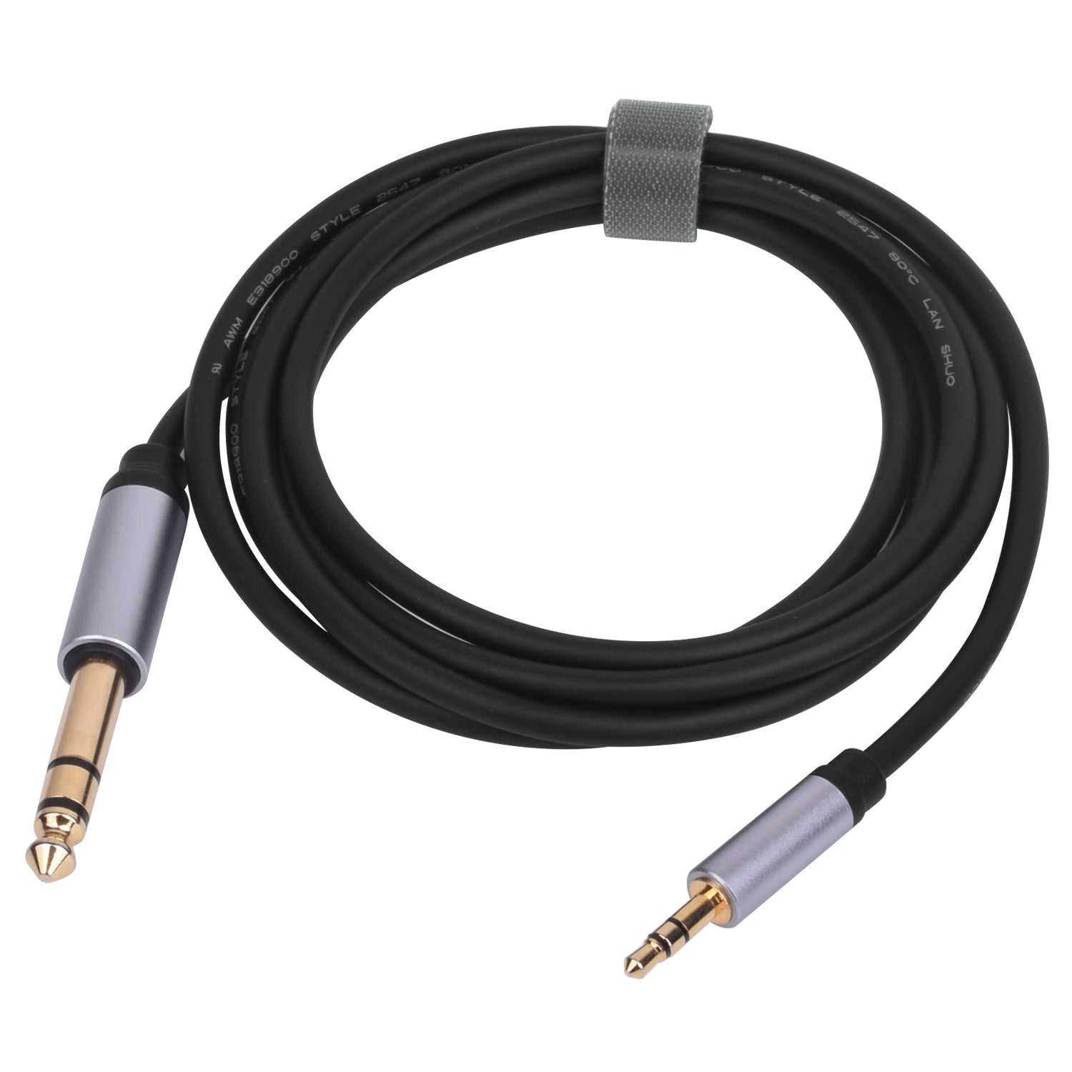 3.5mm to 6.35mm TRS Stereo Audio Extension Cable 1.8m