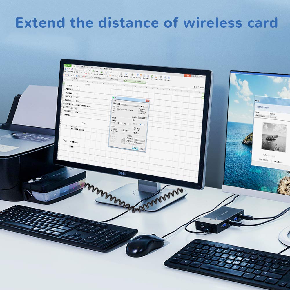 USB 3.0 Type A Male to A Female Coiled Extension Cable