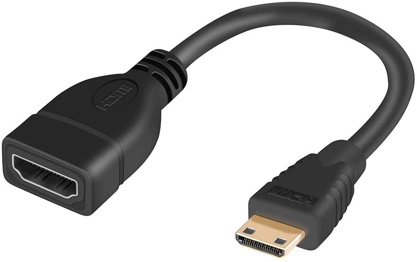 Mini HDMI to HDMI Female Cable – Male to Female Audio Video Converter